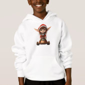 Sneeuwscooter Kerstmis Elf Boy's Hoodie (Voorkant)