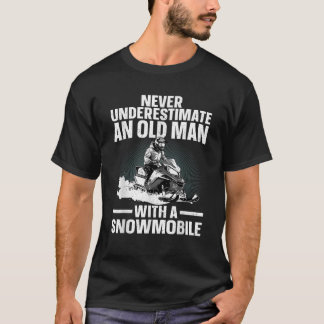 Sneeuwscooter kunst voor mannen Opa sneeuwscooter T-shirt