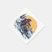 Sneeuwscooter met Sunset Party Servetten (Hoek)