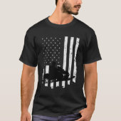 Sneeuwscooter met verontruste Amerikaanse vlag T-shirt (Voorkant)