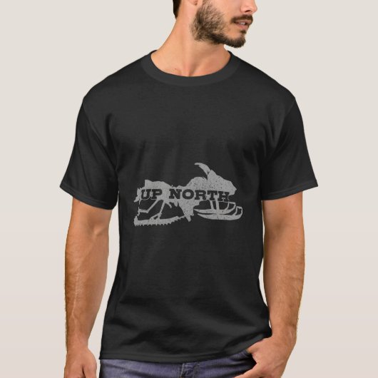 Sneeuwscooter omhoog Noord Motor slee T-shirt (Voorkant)