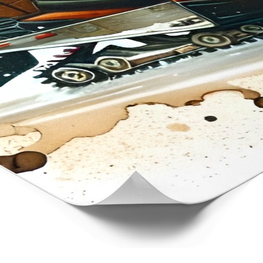 sneeuwscooter Poster (Hoek)