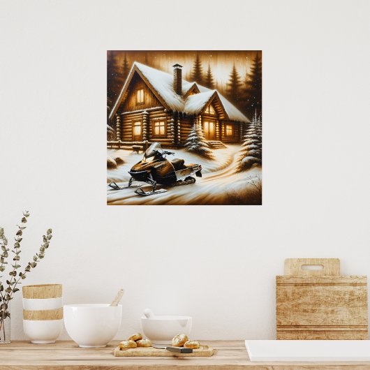 sneeuwscooter Poster (Keuken)