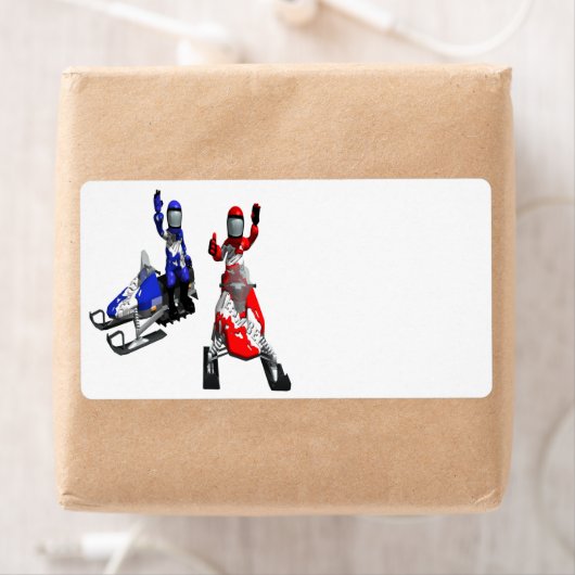 Sneeuwscooter Race Etiket (Insitu)