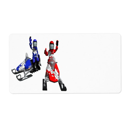 Sneeuwscooter Race Etiket (Voorkant)