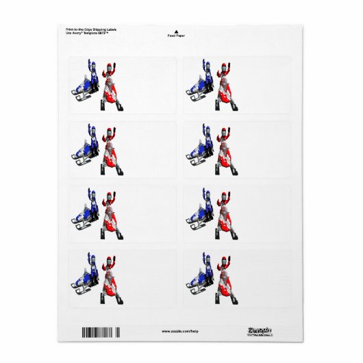 Sneeuwscooter Race Etiket (Full Sheet)