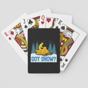 Sneeuwscooter rijden - Sneeuw gekregen Fun sneeuws Pokerkaarten