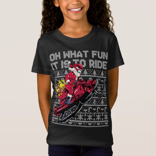 Sneeuwscooter Sinterklaas Oh wat leuk is het om te T-shirt (Voorkant)