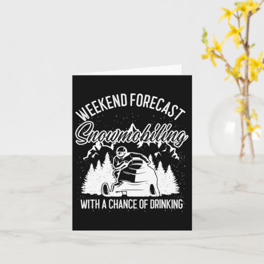 Sneeuwscooter Sled Weekend Forecast Wintersport Kaart (Gele Bloem)