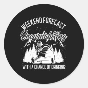 Sneeuwscooter Sled Weekend Forecast Wintersport Ronde Sticker