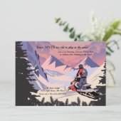 Sneeuwscooter uitnodiging (Staand voorkant)