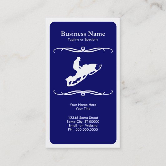 sneeuwscooter visitekaartje (Voorkant)