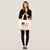 Sneeuwscooter Vlag Grote Tote Bag (Voorkant (model))