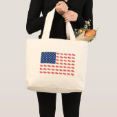 Sneeuwscooter Vlag Grote Tote Bag (Voorkant (product))
