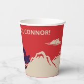 Sneeuwscooter Winter Thema Jongens Verjaardagsfees Papieren Bekers (Achterkant)