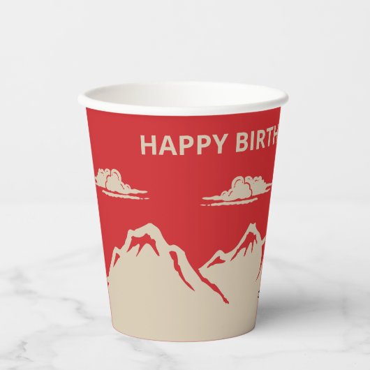 Sneeuwscooter Winter Thema Jongens Verjaardagsfees Papieren Bekers (Voorkant)