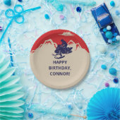 Sneeuwscooter Winter Thema Jongens Verjaardagsfees Papieren Bordje (Feest)