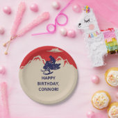 Sneeuwscooter Winter Thema Jongens Verjaardagsfees Papieren Bordje (Feest)