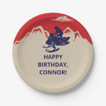 Sneeuwscooter Winter Thema Jongens Verjaardagsfees