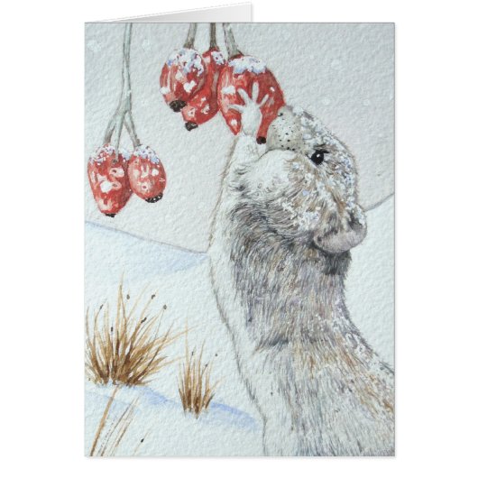 sneeuwscooterij met een fraaie houten muis kerstmi (Voorkant)