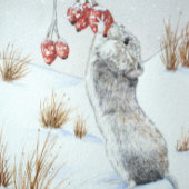 sneeuwscooterij met een fraaie houten muis kerstmi