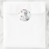 sneeuwscooterij met een fraaie houten muis kerstmi ronde sticker (Tas)