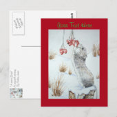 sneeuwscooterij met een schattige muis bij kerstmi briefkaart (Voorkant / Achterkant)