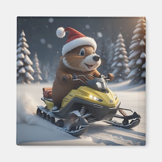 sneeuwscootermagneet magneet (Voorkant)