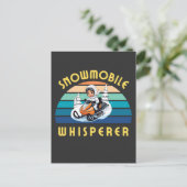 Sneeuwscootermeisje overwintert vakantie briefkaart (Staand voorkant)