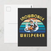 Sneeuwscootermeisje overwintert vakantie briefkaart (Voorkant / Achterkant)