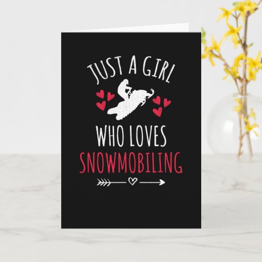 sneeuwscootermeisje | Sneeuwscooter liefhebber voo Kaart (Gele Bloem)