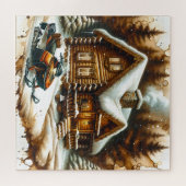 sneeuwscooterpuzzel legpuzzel (Horizontaal)