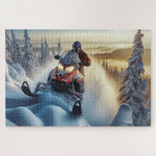 sneeuwscooterpuzzel legpuzzel (Horizontaal)