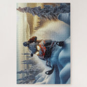sneeuwscooterpuzzel legpuzzel (Verticaal)