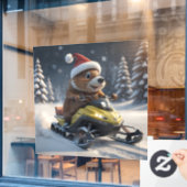 sneeuwscooterraampje raamsticker (Cafe Raam)