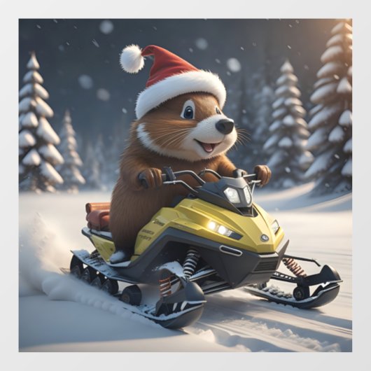 sneeuwscooterraampje raamsticker (Vel)