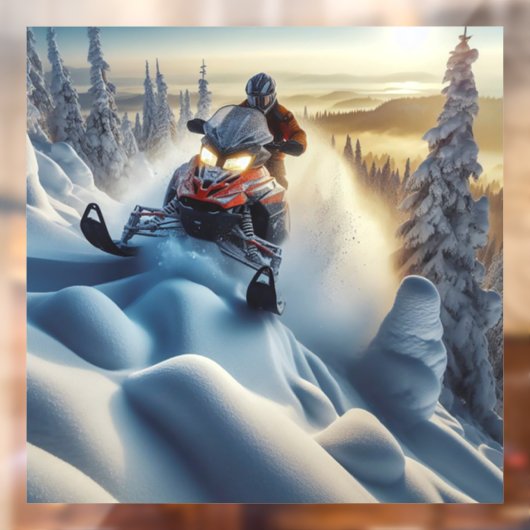 sneeuwscooterraampje raamsticker (Vel 2)