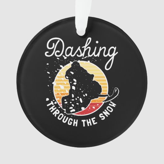 Sneeuwscooters - Dashing Through The Snow Ornament (voorkant)