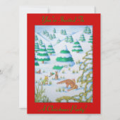 sneeuwscooters en konijnen - kerstuitnodiging kaart (Voorkant)