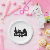 Sneeuwscooters - Kreetsneeuw Papieren Bordje (Feest)