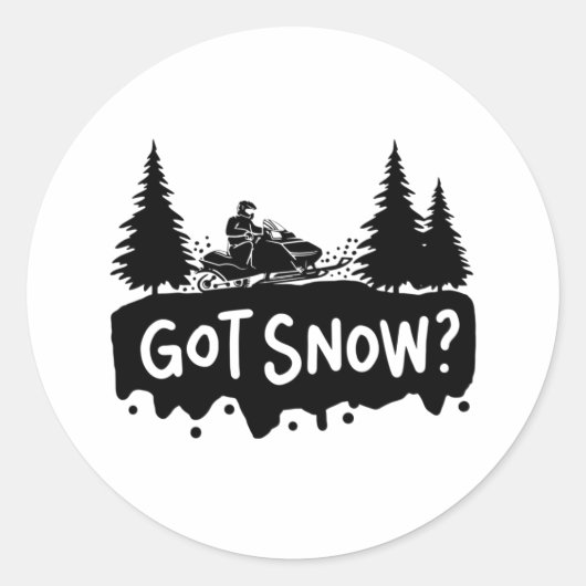 Sneeuwscooters - Kreetsneeuw Ronde Sticker (Voorkant)