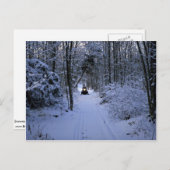 Sneeuwscooters na de nieuwe sneeuwwinter briefkaart (Voorkant / Achterkant)