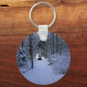 Sneeuwscooters na de nieuwe sneeuwwinter sleutelhanger (Voorkant)