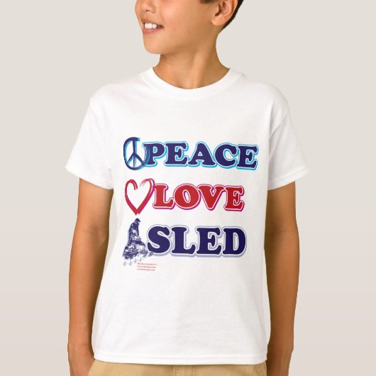 Sneeuwscooters/vrede, liefde, leed t-shirt (Voorkant)