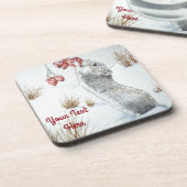 sneeuwscootertje winter in het wild drankjes onderzetter (Linkerzijde)