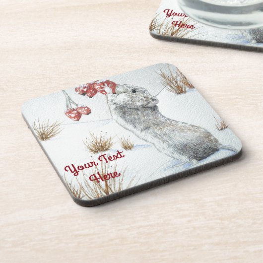 sneeuwscootertje winter in het wild drankjes onderzetter (Linkerzijde)