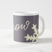Sneeuwscript suikerpruim paarse botercrème elegant grote koffiekop (Voorkant rechts)