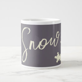 Sneeuwscript suikerpruim paarse botercrème elegant grote koffiekop