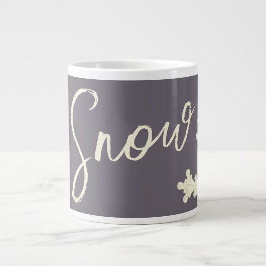 Sneeuwscript suikerpruim paarse botercrème elegant grote koffiekop (Voorkant)