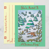 sneeuwscrisma - uitnodiging voor vos - en konijnen (Voorkant / Achterkant)